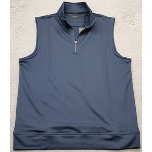 Dunning Golf Vest Mens M Blue Performance Stretch Sleeveless 1/4 Zip D7F21V956
